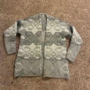 Gray Patterned open front cardigan Women's Sweater G/F brand